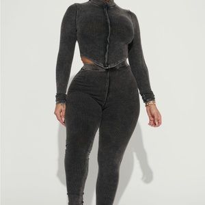 Fashion Nova Curve Plus Can Tell it All ribbed Legging Set 2X
